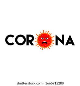Corona Vektorillustration Logotype Rot Schwarze Farbe 