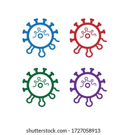 Corona virus 19. Corona virus icon. Black on white background isolated. China pathogen respiratory infection.