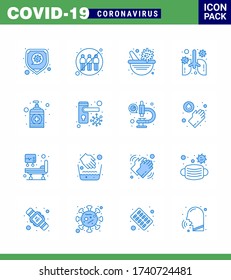 Corona virus 2019 and 2020 epidemic 16 Blue icon pack such as pneumonia; lung; transfer; breath; virus vaccine viral coronavirus 2019-nov disease Vector Design Elements