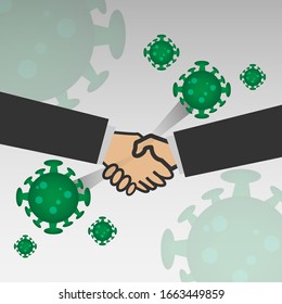 corona virus 2019 (covid-19). the most transmission of corona virus from hand touch concept for background healthcare and medical. vector illustration