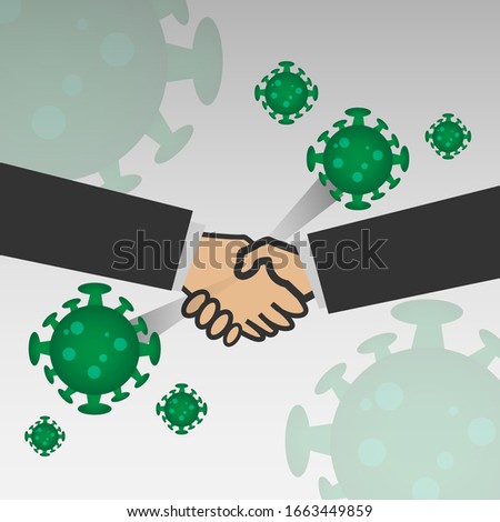 corona virus 2019 (covid-19). the most transmission of corona virus from hand touch concept for background healthcare and medical. vector illustration