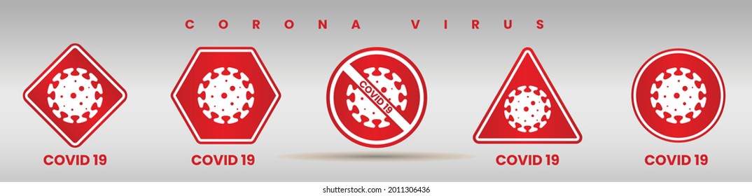 Corona Virus 2019 , Corona virus icons, logo. Lockdown sign stay at home.