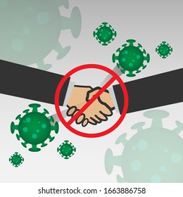 corona. corona virus 2019. the most transmission of corona virus from handshaking concept for background healthcare and medical. vector illustration