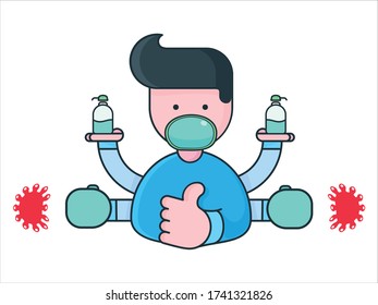 Corona virus 2019 prevention info graphic.Vector Illustration