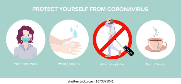 Corona virus 2019 prevention infographic. Vector Illustration