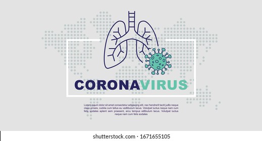 corona virus 2019-nCoV banner infographics. China pathogen respiratory coronavirus. Flu and lung disease  spreading of world. Dangerous Chinese ncov corona virus, risk alert.