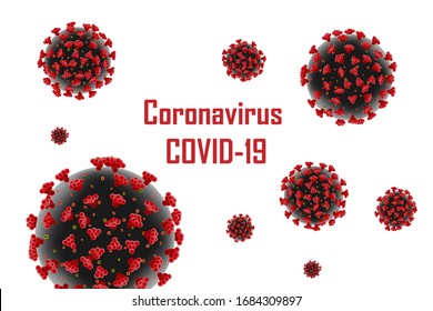 Corona Virus 2019-ncov banner. Medical virus disease, Coronavirus infections background. Coronavirus cell red molecule vector illustration.