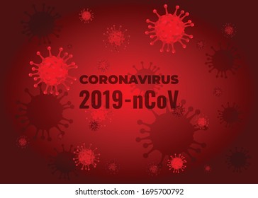 Corona virus 2019-ncov flu spread, outbreak and infection illustration. virus spread and floating in a cellular environment , corona virus influenza background. 