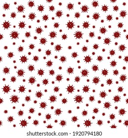 Virus Corona 2019-nCoV. Simple doodle vectorial sin fisuras de las células del coronavirus.