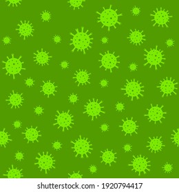 Corona virus 2019-nCoV pattern. Simple vector doodle seamless pattern of the coronavirus cells.
