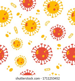 Corona-Virus 2019-nCoV-Muster. Corona Virus in Wuhan, China, Global Spread und Concept Stoppen Corona Virus. Grippe und Lungenkrankheiten verbreiten sich weltweit. Gefährliches chinesisches Ncov-Corona-Virus, Risikowarnung
