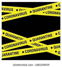 Corona virus 2019-nCoV Quarantine Ribbon Vector illustration. Global Pandemic COVID-19 Caution Concept Symbol