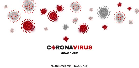 Corona Virus 2020 (2019-nCoV) banner with flat virus icons. Healthcare backgroun.