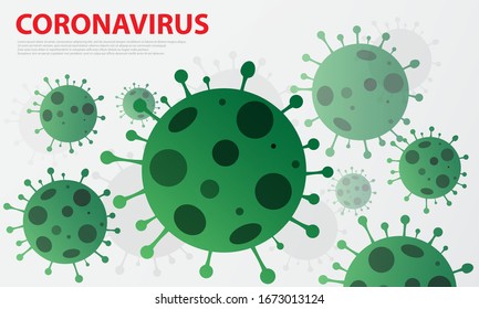 Corona Virus 2020. Coronavirus Bacteria Cell Icon, 2019-nCoV Novel Coronavirus Bacteria. Corona Virus in Wuhan. Vector illustration