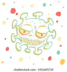 Corona Virus 2020. covid-19. Cartoon style coronal virus. vector illustration. eps10.