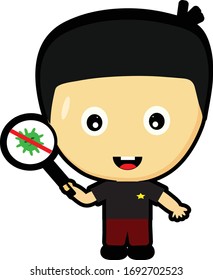 Corona Virus 2020, covid-19, stop the Corona virus, the corona virus is crossed out with a red STOP mark. Corona virus vector. Vector illustration
