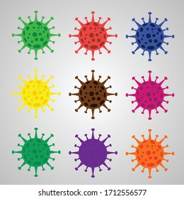 Corona Virus 2020. Corona virus different color illustration 