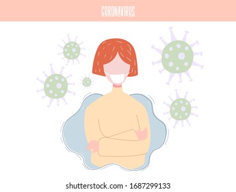 Corona Virus 2020. Virus infections prevention methods infographics. Covid-19 or 2019-ncov. Wuhan virus. Corona Illustration. People in white medical face mask. 