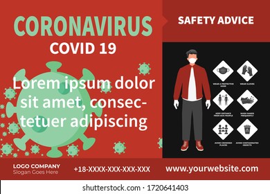 Corona Virus 2020 infographic. Wuhan virus disease. Let's Stop COVID-19 Coronavirus, COVID-19 Awareness Flyer, Coronavirus Awareness, nCov 2019 Awareness Flyer, Awareness Flyer, Useful, graphic.