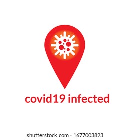 corona virus 2020 location. virus disease. virus infection. designed to show area infected by virus or pandemic. vector