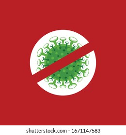 Corona Virus 2020. Corona Virus in Wuhan, China, Global Spread, and Concept of Icon of Stopping Corona Virus