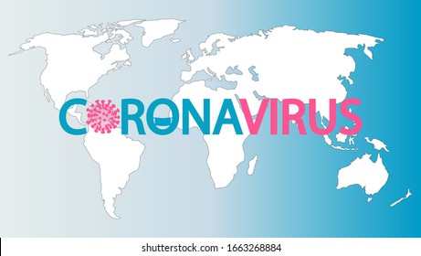 Corona Virus 2020. Wuhan virus disease, virus infections prevention methods infographics. Infographic, Logo, symbol. coronavirus text 
 on the world map.
