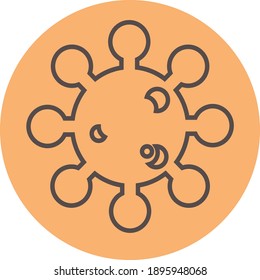 Corona Virus 2020.covid-19 vector icon on a peach background. Virus icon page symbol for your web site design  logo, app, UI. Vector illustration, EPS10.
