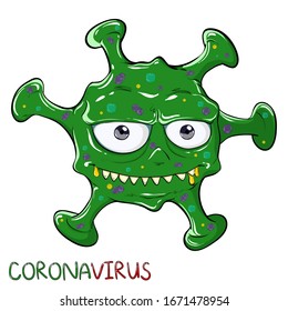 Corona Virus 2020.covid-19.Cartoon style coronal virus.White background.vector illustration.