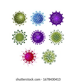 corona virus 3d icons and illustrations pandemic influenza. Virion of Corona-virus germ novel covid- 19.