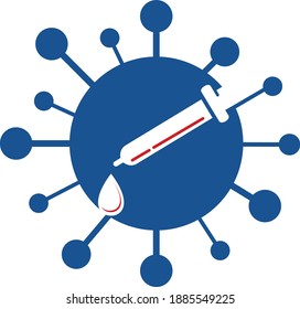 corona virus with add dropper in the lab in the middle