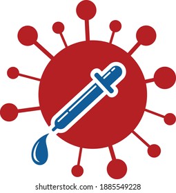 Corona-Virus mit Tröpfcheninfektion im Labor in der Mitte