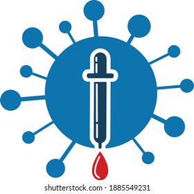 virus de la corona con adición de cuentagotas en el laboratorio en el medio