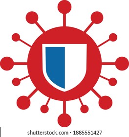 Corona virus with add shield to protect and safe to protect yourself from infected virus
