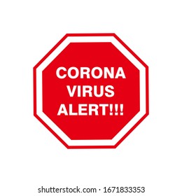 Corona Virus Alert Sign Illustration, Covid-19 Tag Label Design Template Vector