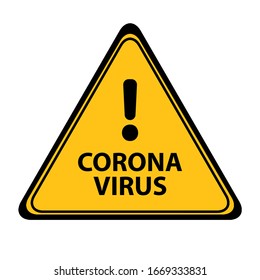 corona virus alert sign on white background