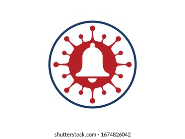 Corona virus alert sign symbol. Covid-19, Corona virus infection emblem flat vector illustration.