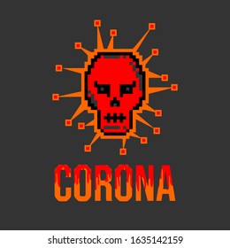 corona virus art vector,pixel art design