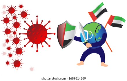 corona virus attack concept illustration uni emirate arab fight against corona virus concept how coronavirus attack on uni emirate arab