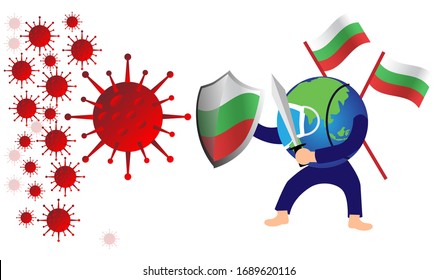 corona virus attack concept illustration bulgaria fight against corona virus concept how coronavirus attack on bulgaria