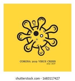 corona virus attack covid 19 destroy icon vector vintage style