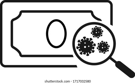 Corona virus attack dollars icon vector 