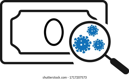 Corona virus attack dollars icon   