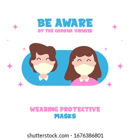 Corona virus awareness illustration vector. Covid-19 awareness background illustration web banner
