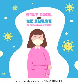 Corona virus awareness illustration vector. Covid-19 awareness background illustration web banner