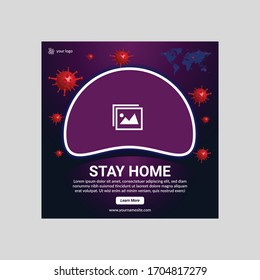 corona virus, awareness of social media web banner