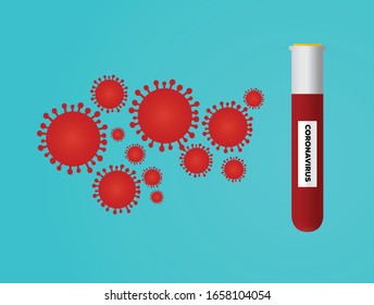Corona virus background - health concept - Test tube of Corona virus