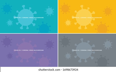 corona Virus background on different coloured backgrounds 