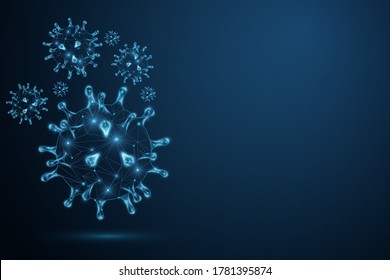 Corona virus background with polygonal style vector cartoon	