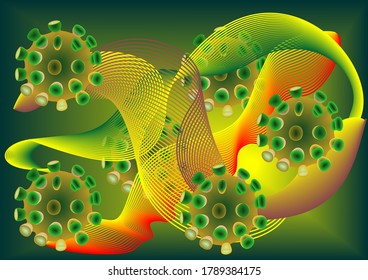 Corona virus, a background with stylized cells of covid 19