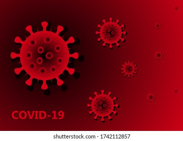 Corona Virus background vector with red background. Covid-19 Corona virus disease background illustration. COVID -19 background for basic element graphic resources